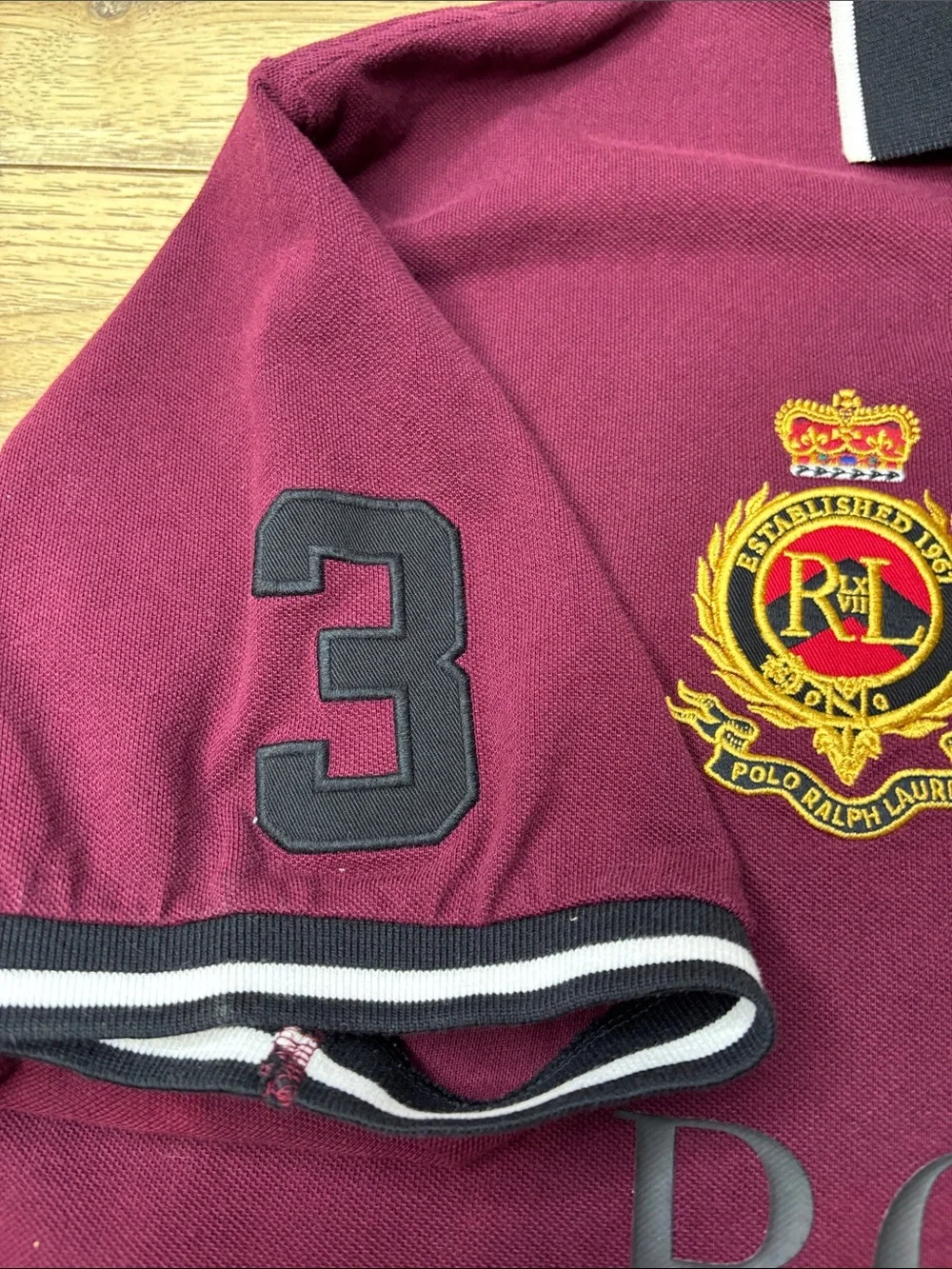 Ralph Lauren Men's Burgundy Polo with Big Pony and Embroidered Crest Size 1XB
